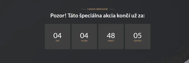 Landing page - vytvorenie naliehavosti pomocou odpočítavania času - countdown