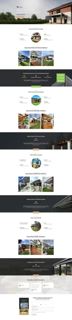 Wood Garden - predstavenie pergol - landing page